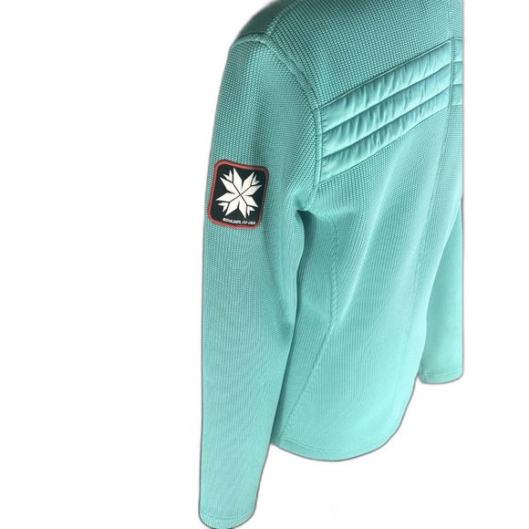 Spyder Core Sweater aqua color soft lining zipper front good condition size M - Picture 3 of 5